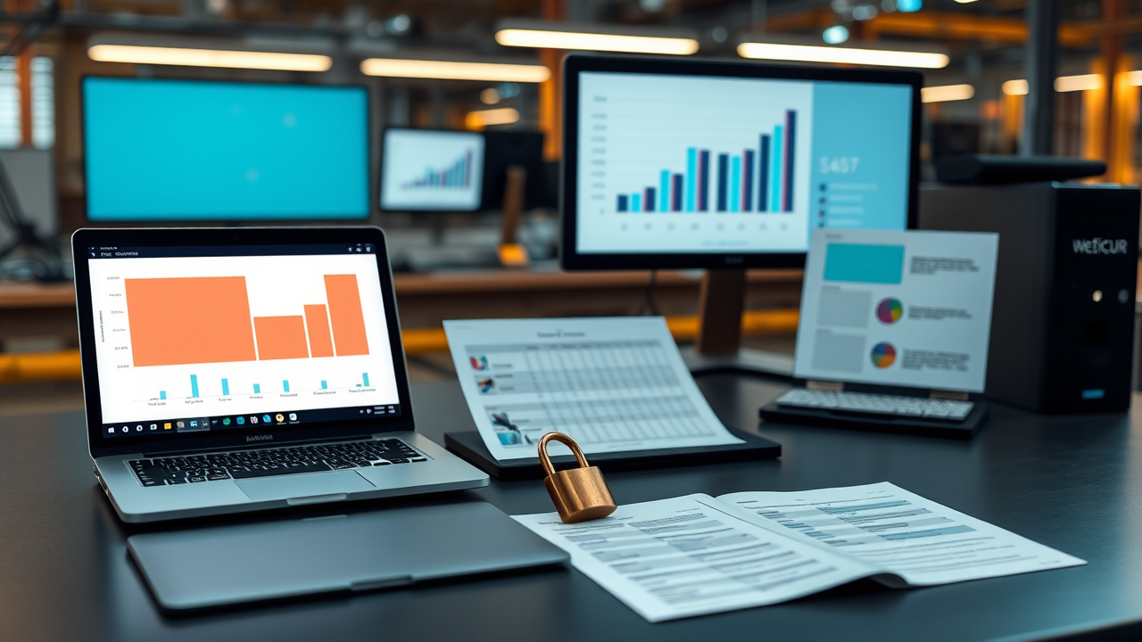 Secure AI document automation workstation producing presentations spreadsheets documents and PDFs